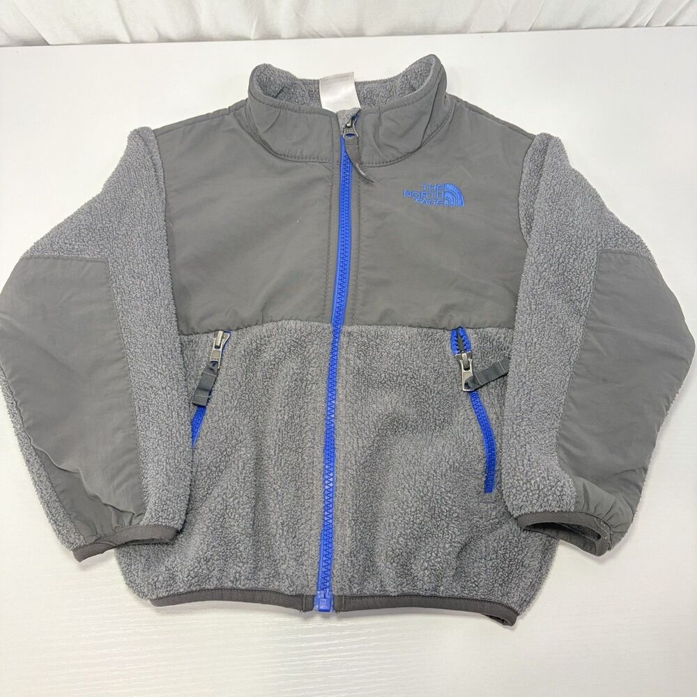 The North Face Denali Full Zip Fleece Jacket Toddler 3T Gray Blue